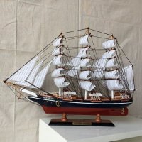 木质帆船 英国卡迪萨克号65CM地中海家居装饰摆件一帆风顺