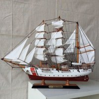 手工制作实木质帆船模型摆件 美国海鹰号65cm毕业乔迁礼品工艺船