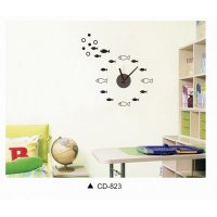 鱼儿贴画时钟 DIY客厅创意个性挂钟