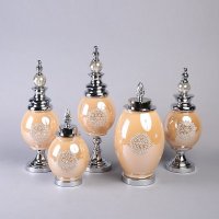 水晶玻璃组合材质高档装饰摆件/储物罐 装饰品工艺品创意家居饰品 3220BA