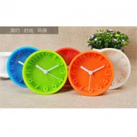简约创意圆形桌面时钟 多彩办公室台钟