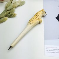 豹子 木制动物笔木雕笔