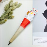 招财猫 木制动物笔木雕笔