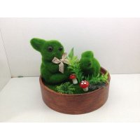 田园创意可爱小兔迷你盆景仿真植物家居装饰