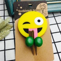 表情调皮 创意吸盘吸墙牙刷架