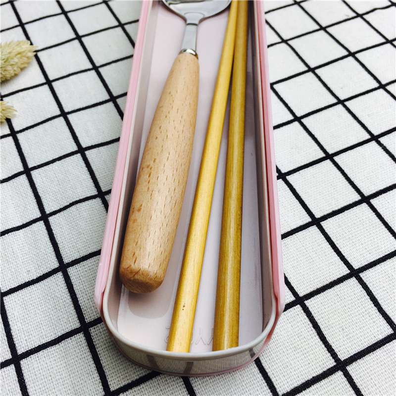 学生便携式餐具套装创意叉勺筷子可爱套装儿童旅行餐具2