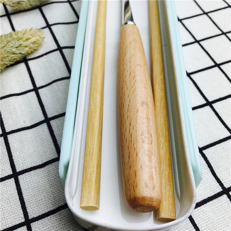学生便携式餐具套装创意叉勺筷子可爱套装儿童旅行餐具2