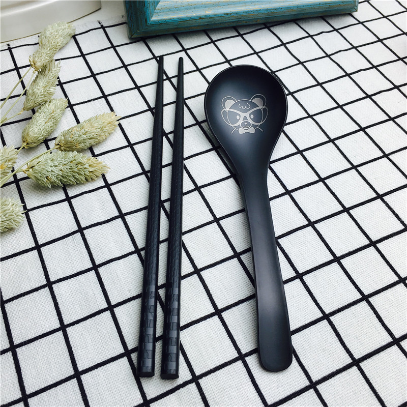 学生便携式餐具套装创意叉勺筷子可爱套装儿童旅行餐具3