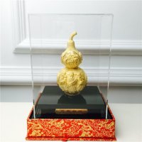 中式风水绒沙金工艺金浮雕葫芦装饰摆件 生日贺寿喜庆婚宴礼物
