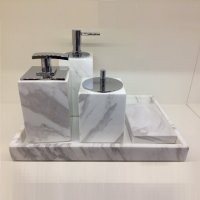 天然大理石洗漱套装 卫浴套件 酒店用品 样板房饰品 设计师喜爱