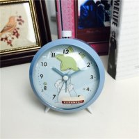 简约蓝色静音床头打铃钟闹钟 桌面个性创意时钟