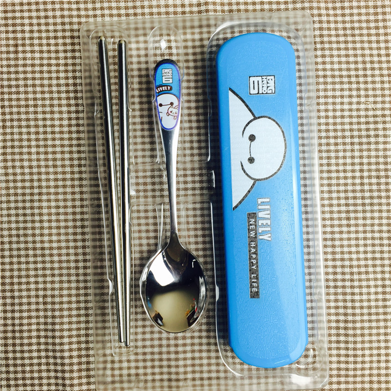 学生便携式餐具套装创意叉勺筷子可爱套装儿童旅行餐具1