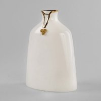 中式创意如意衣领圆锥形低骨瓷花瓶家居装饰摆设