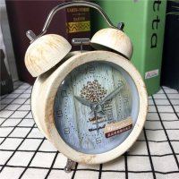 简约仿锈打铃钟闹钟 静音床头桌面个性创意时钟