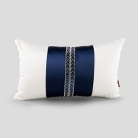纺丝白蓝色腰枕