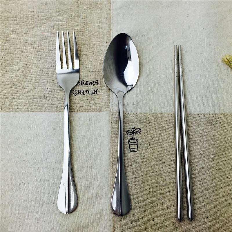 不锈钢便携餐具筷勺套装筷子勺子叉子实用便携餐具4