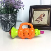 橙色儿童小玩具安全环保耐摔乐器吹奏小喇叭玩具