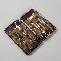 高档精致指甲刀套装 十一件套礼品套装 镀金青铜指甲工具套装古铜色指甲美容套装 礼品套装
