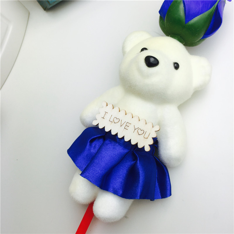蓝色爆款玫瑰香皂花束礼盒康乃馨肥皂花批发情人节母亲节生日礼品厂家2
