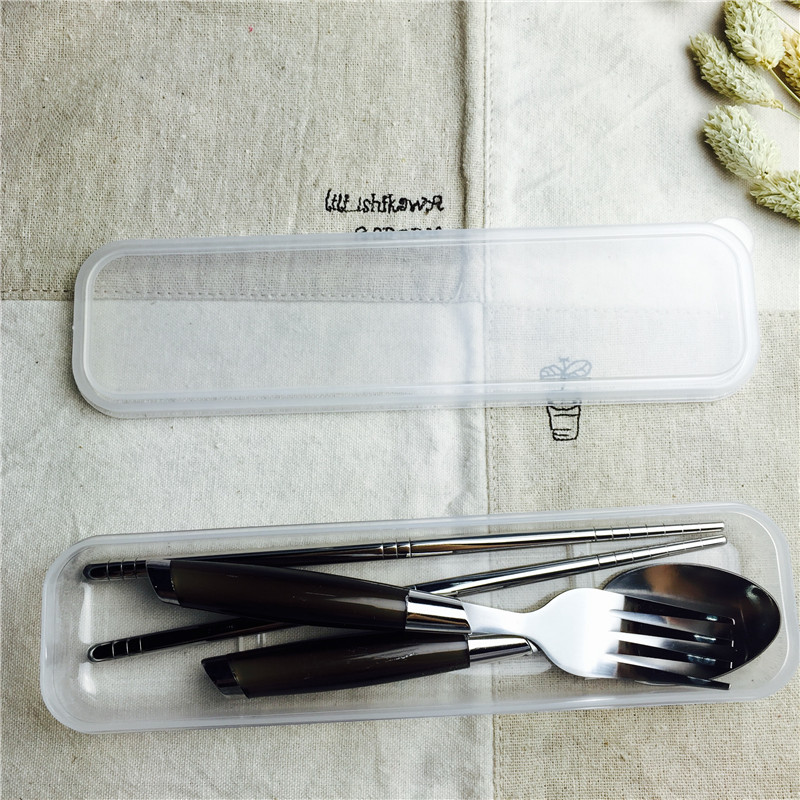 不锈钢便携餐具套装筷子勺子叉子实用便携餐具3