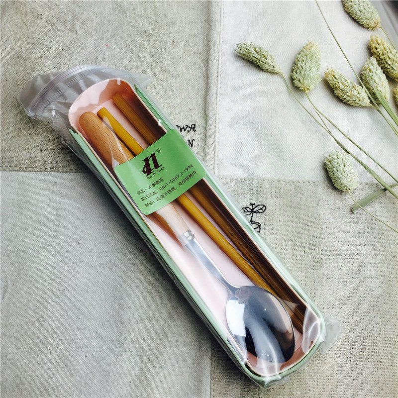 不锈钢便携餐具筷勺套装筷子勺子实用便携餐具3
