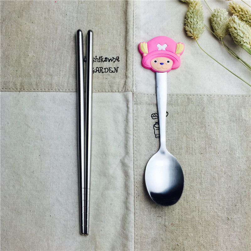 卡通不锈钢便携餐具筷勺套装筷子勺子实用便携儿童餐具4