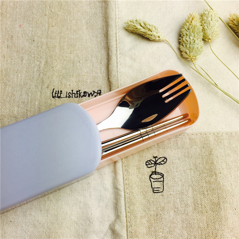 不锈钢便携餐具套装筷子叉子实用便携餐具5