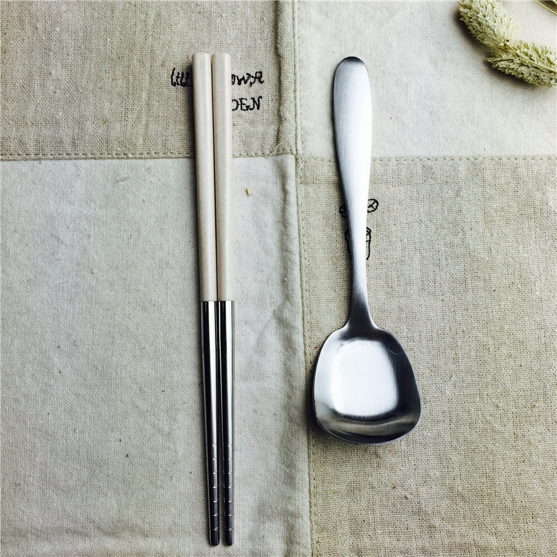 不锈钢便携餐具筷勺套装筷子勺子实用便携餐具4