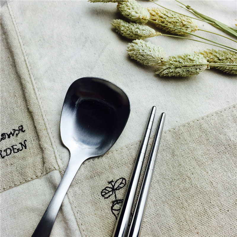 不锈钢便携餐具筷勺套装筷子勺子实用便携餐具5
