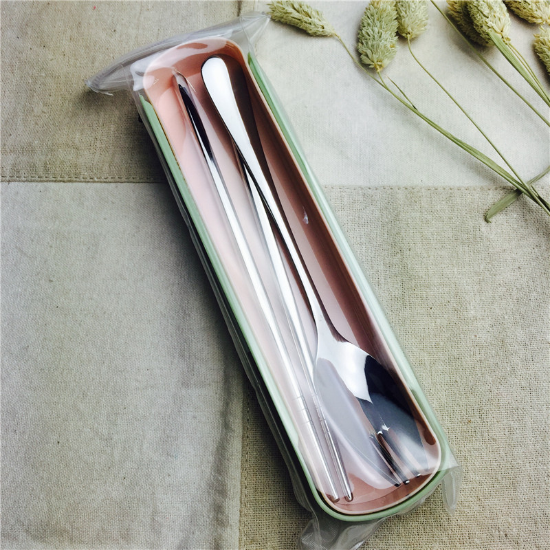 不锈钢便携餐具套装筷子叉子实用便携餐具3
