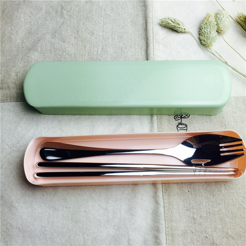 不锈钢便携餐具套装筷子叉子实用便携餐具4