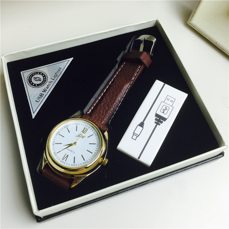 手表打火机充电 创意防风巧克力色3