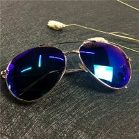 男女士太阳镜个性镜框 潮人多色大框镜时尚太阳眼镜装饰镜	蓝色	不锈钢