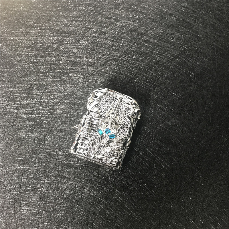 个性创意防风火机合金银色火机3