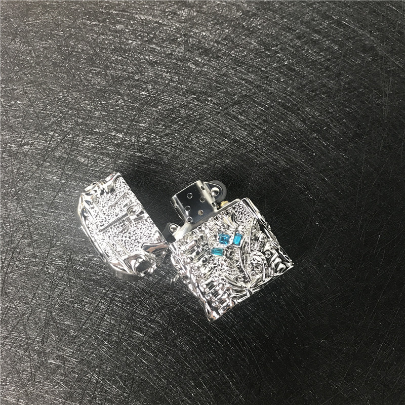 个性创意防风火机合金银色火机4