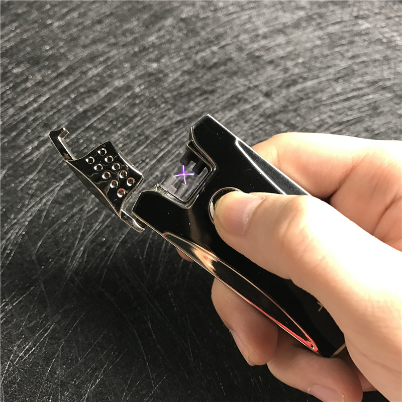 usb充电打火机男士超薄防风创意个性脉冲电流电子点烟器4