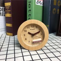 复古欧式田园圆形木纹创意座钟台钟