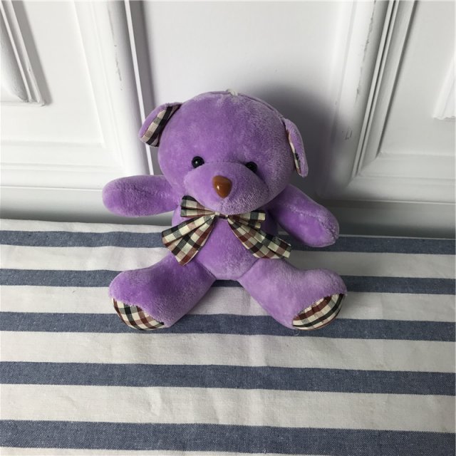 紫色蝴蝶结小熊 PP棉	抱枕毛绒玩具送女友生儿童婚庆礼物
