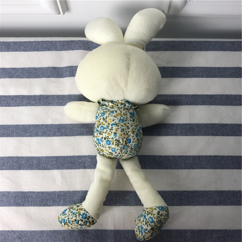 白色花衣服小兔子 PP棉 抱枕毛绒玩具送女友生儿童婚庆礼物4