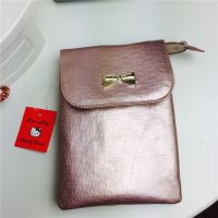 时尚女挎包 粉色PU长款拉链钱包简约女士挎包