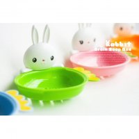 可爱兔子香皂盘 带吸盘香皂盒肥皂盘香皂托浴室收纳家居用品（下单备注颜色）