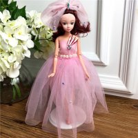 手工制作全身关节可以动婚纱娃娃（配礼盒支架防滑垫）五个一包装，清色装，可零售