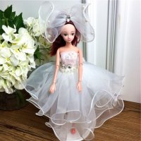 手工制作全身关节可以动婚纱娃娃（配礼盒支架防滑垫）五个一包装，清色装，可零售