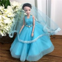 手工制作全身关节可以动婚纱娃娃（配礼盒支架防滑垫）五个一包装，清色装，可零售