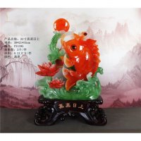 22寸蒸蒸日上翡翠风水摆件家居饰品精品摆件