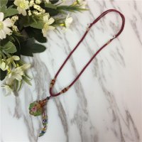 香水精油瓶项链装饰复古香薰琉璃吊坠朱砂胎毛挂件毛衣链饰品女