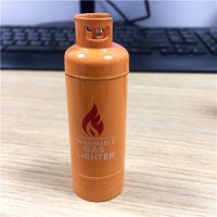 煤气瓶造型橙色打火机 创意个性防风明火打火机创意礼物