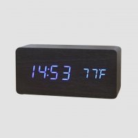 金时达 木钟头 木发光钟 木头闹钟 led钟插电钟 配usb供电线 也可以直接电池供电