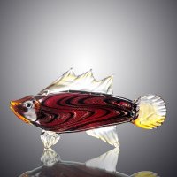 欧式彩色玻璃摆件 手工吹制 鱼饰品工艺品礼物家居动物装饰品