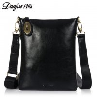 丹爵(DANJUE)英伦复古男包休闲单肩斜挎包男士皮包男式软牛皮单肩包9216-1